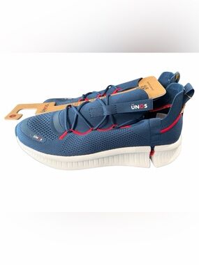 UNOS Slip On Sneakers Navy Blue Red Comfort Shoes Unisex Mesh